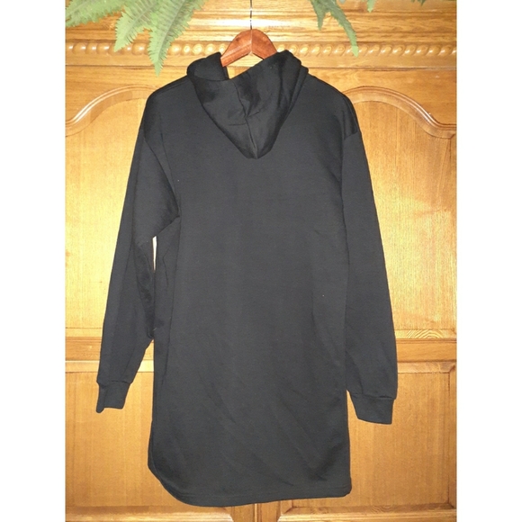 HP🥰boohoo Tartan Lip Print Hood Sweatshirt Dress - Picture 12 of 16